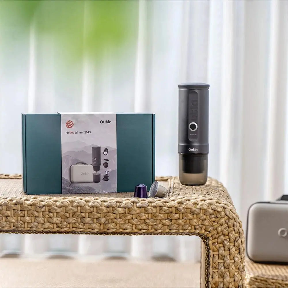 OutIn Traveler Nano Portable Espresso Machine Gift Set (Space Grey) OutIn