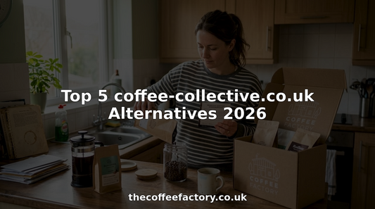 Woman unpacking coffee subscription in kitchen