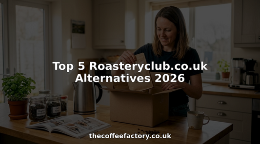 Person opening coffee subscription box in sunny kitchen