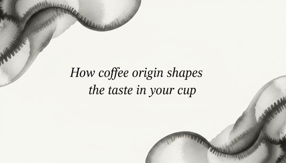 Coffee article title card with elegant watercolor ribbons