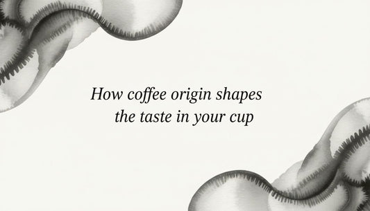 Coffee article title card with elegant watercolor ribbons