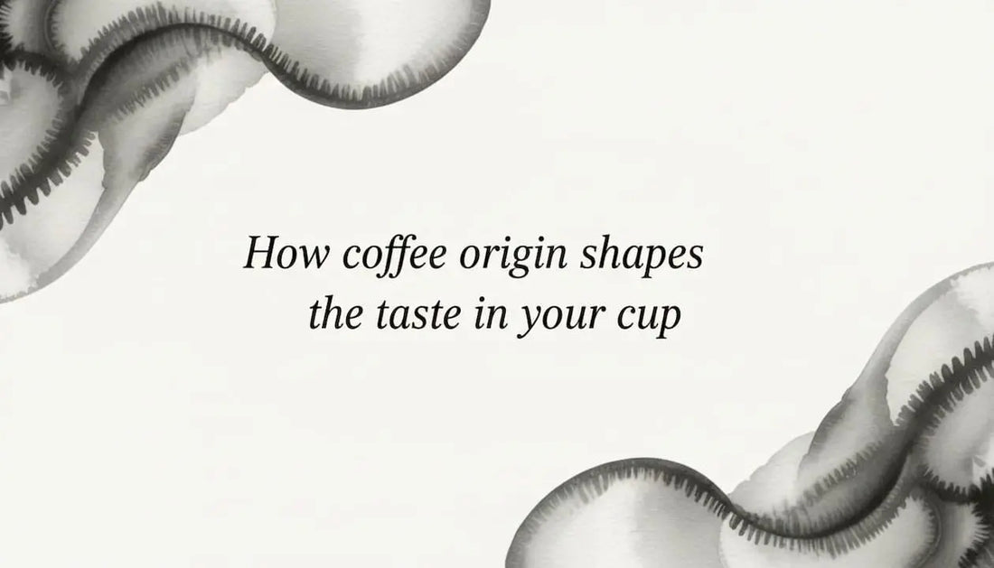 Coffee article title card with elegant watercolor ribbons