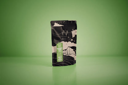 Side view of the Colombia Dulima 250g coffee bag showing roast and grind details